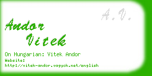 andor vitek business card